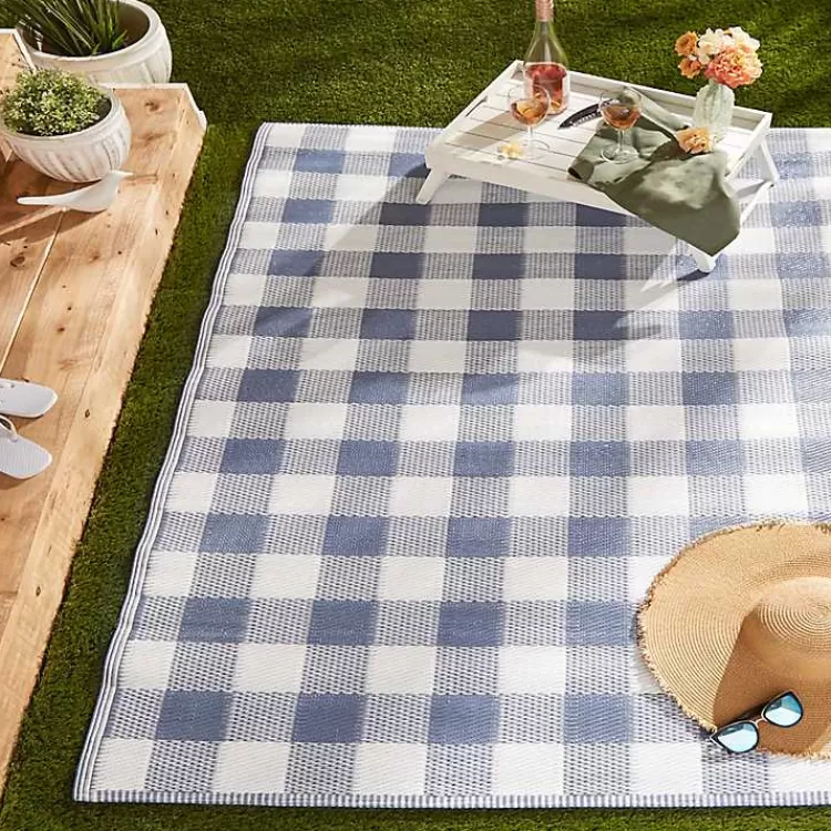 blue__white_buffalo_check_outdoor_area_rug_x_3.webp Blue & White Buffalo Check Outdoor Area Rug, 4x6>Kirklands Home Cheap