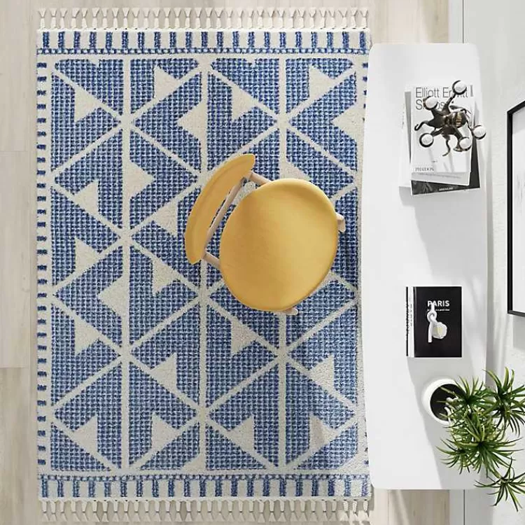 & White Geometric Shag Area Rug, 8x10>Kirklands Home Flash Sale