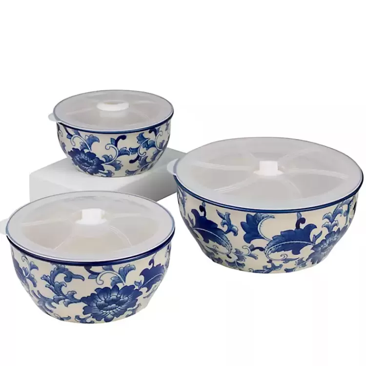 Blue & White 6-pc. Ceramic Food Storage Bowl Set>Kirklands Home Clearance