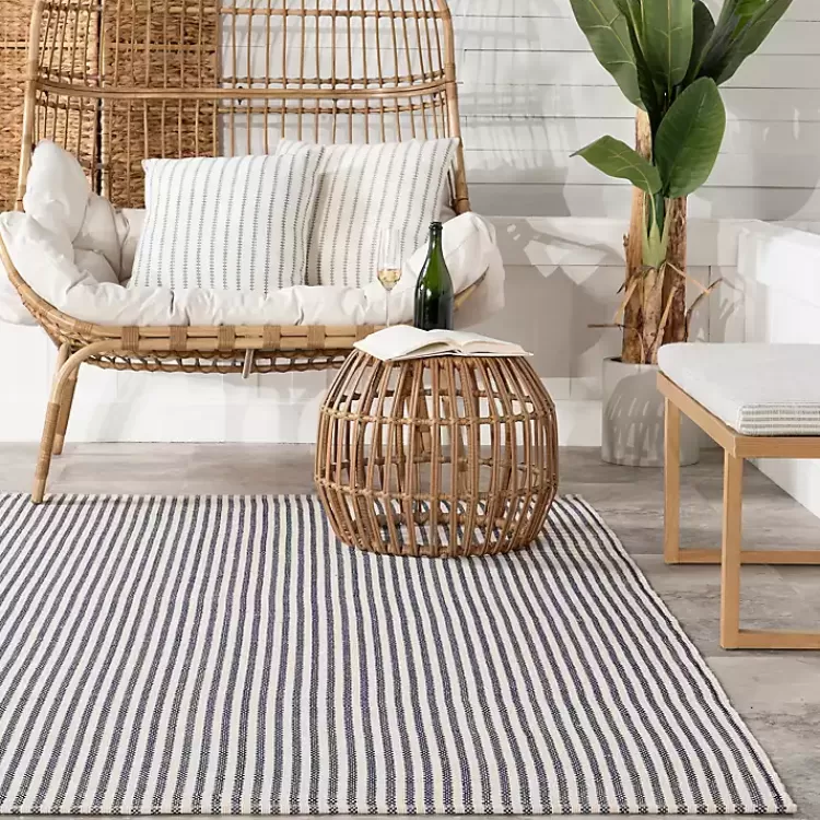 blue__white_pinstripe_indooroutdoor_rug_x_7.webp Blue & White Pinstripe Indoor/Outdoor Rug, 5x8>Kirklands Home Discount