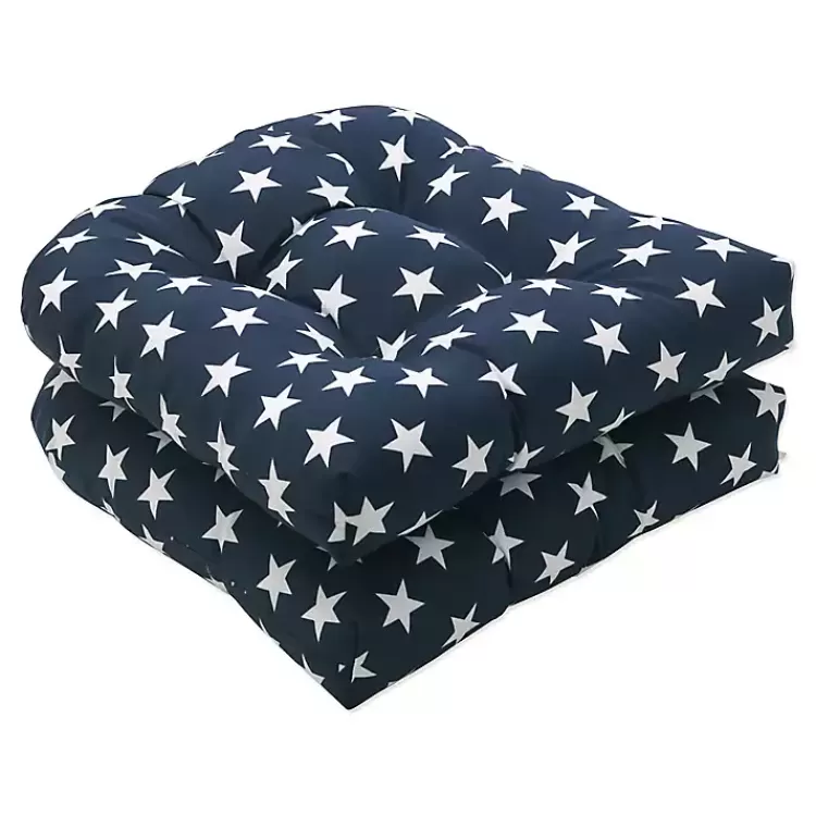 Blue & White Stars Outdoor Seat Cushions, Set of 2>Kirklands Home Store