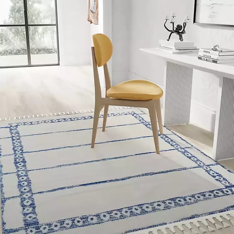 & White Striped Block Border Area Rug, 8x10>Kirklands Home Flash Sale