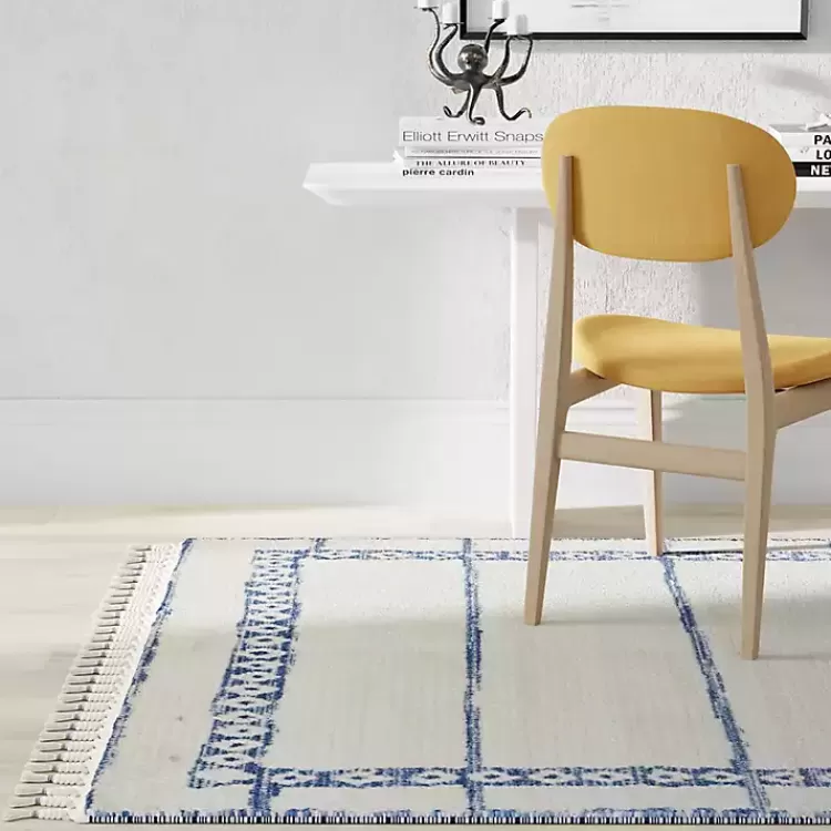 blue__white_striped_block_border_area_rug_x_3.webp & White Striped Block Border Area Rug, 8x10>Kirklands Home Flash Sale