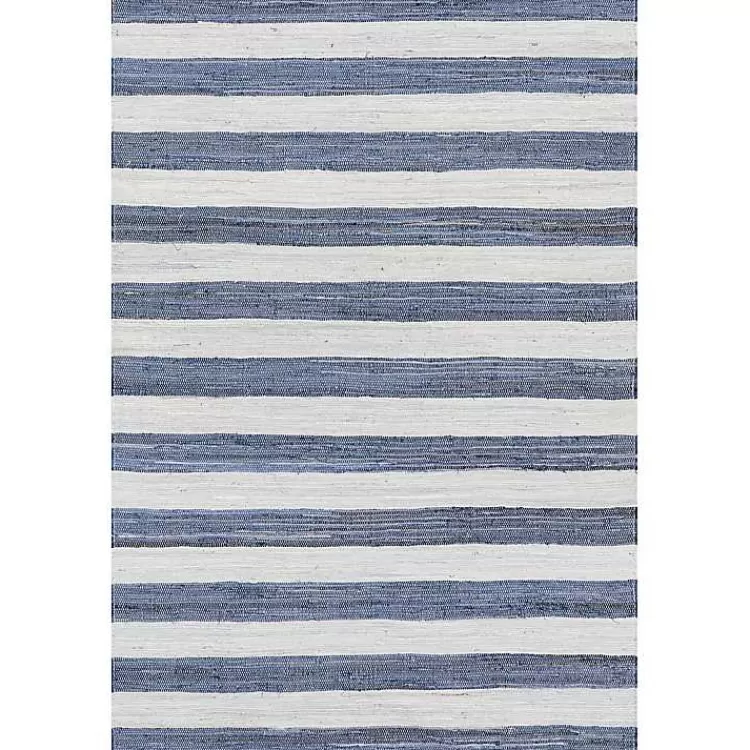 Blue & White Striped Indoor/Outdoor Rug, 5x8>Kirklands Home Outlet