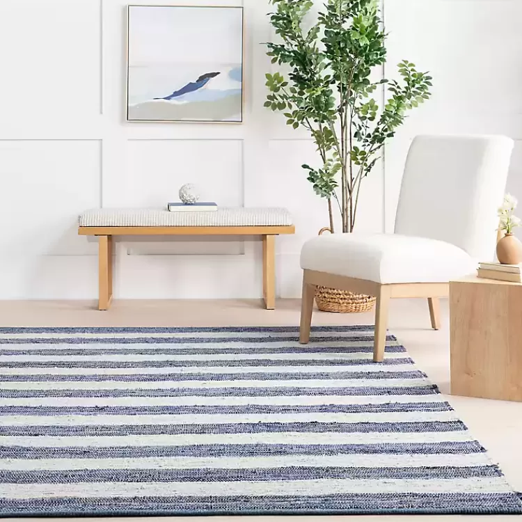 blue__white_striped_indooroutdoor_runner_x_7.webp Blue & White Striped Indoor/Outdoor Runner, 3x8>Kirklands Home Store