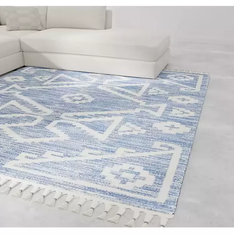 & White Tribal Medallion Shag Area Rug, 8x10>Kirklands Home Clearance