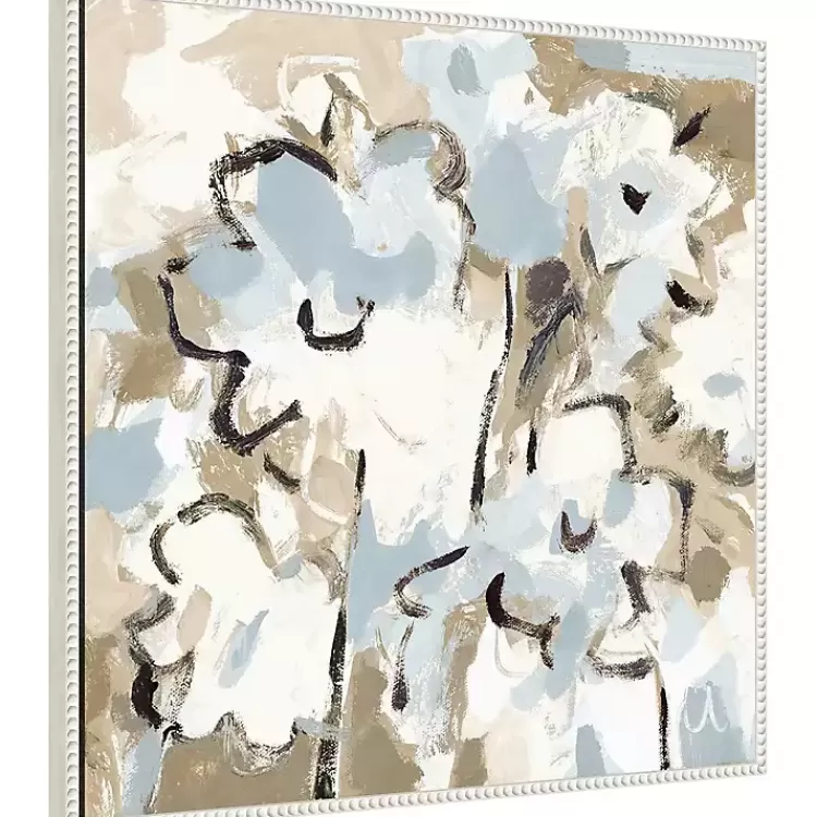 Blue Abstract Floral Framed Canvas Art Print>Kirklands Home Cheap