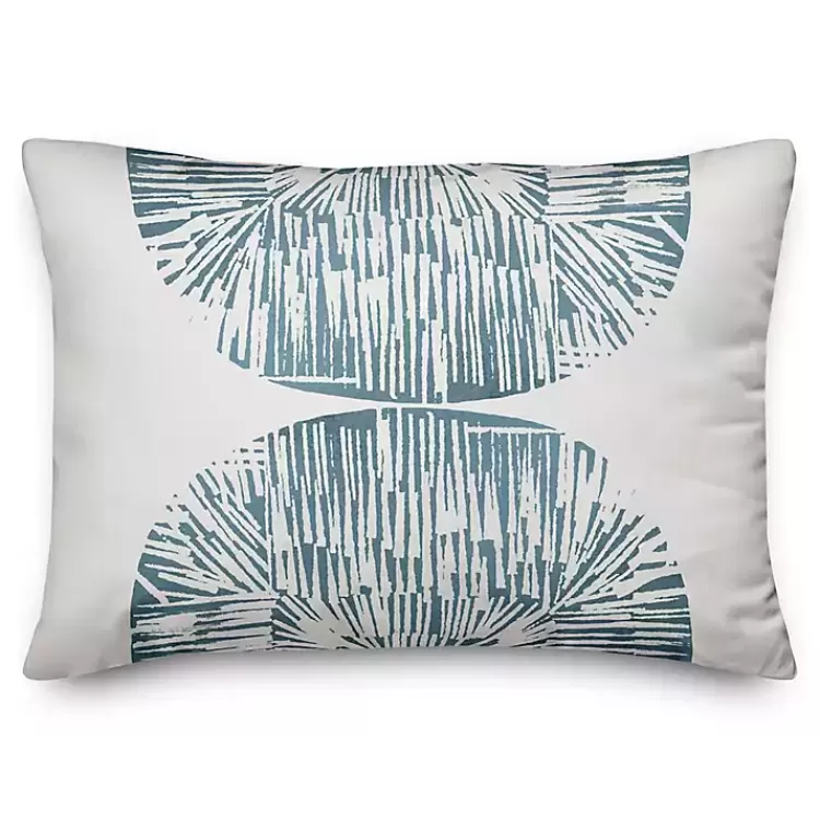 Blue Abstract Shell Outdoor Lumbar Pillow>Kirklands Home Outlet