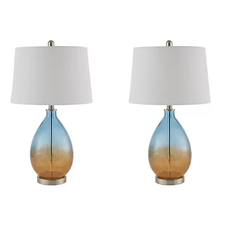 Blue and Amber Glass Table Lamps, Set of 2>Kirklands Home Fashion