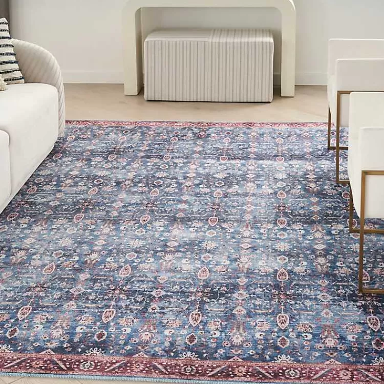 and Brick Floral Washable Area Rug, 5x7>Kirklands Home Clearance