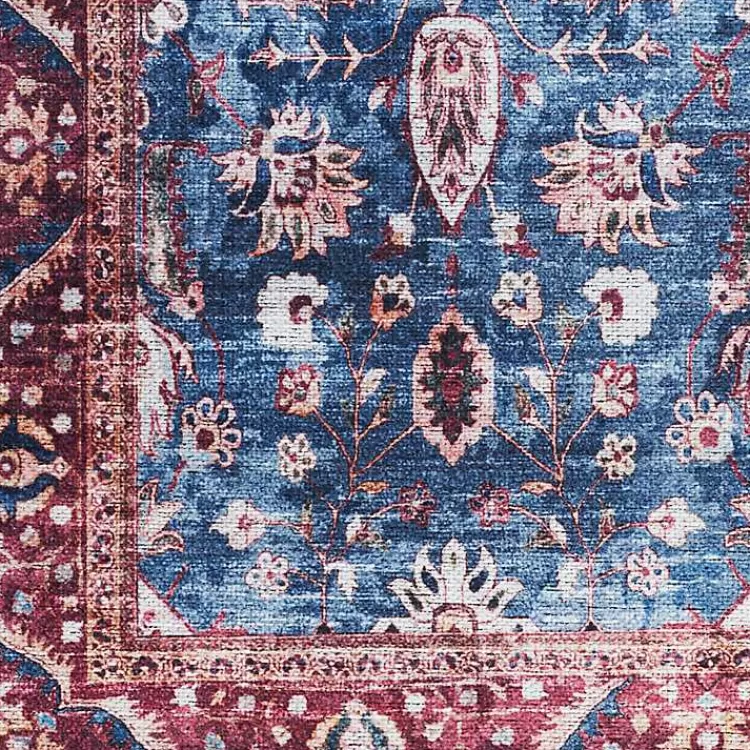 blue_and_brick_floral_washable_area_rug_x_4.webp and Brick Floral Washable Area Rug, 5x7>Kirklands Home Clearance