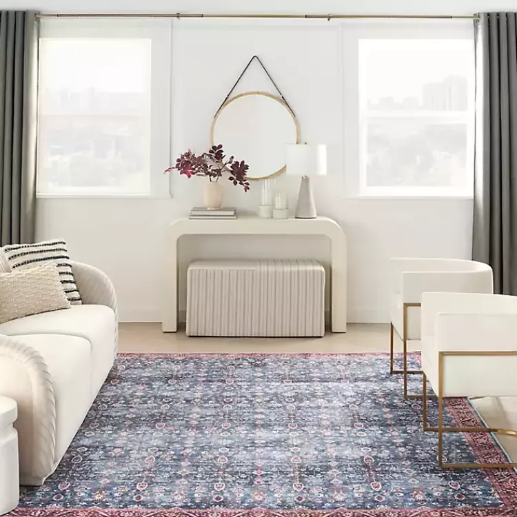 blue_and_brick_floral_washable_area_rug_x_7.webp and Brick Floral Washable Area Rug, 5x7>Kirklands Home Clearance