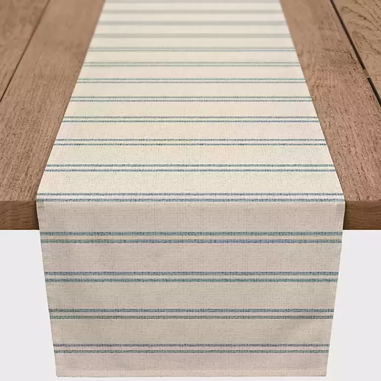 Blue and Cream Country Stripe Table Runner, 72 in.>Kirklands Home Fashion