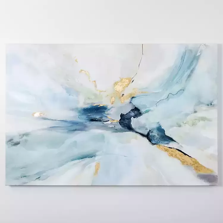 Blue and Gold Abstract Canvas Art Print, 48x32 in.>Kirklands Home Online