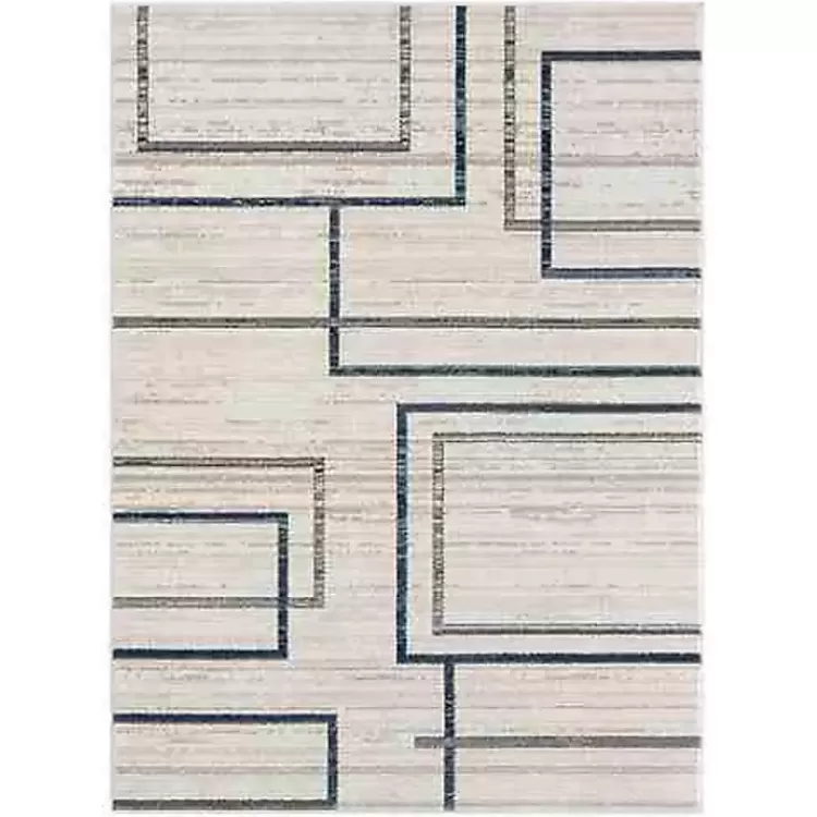 Blue and Gray Contemporary Geo Area Rug, 5x7>Kirklands Home Hot