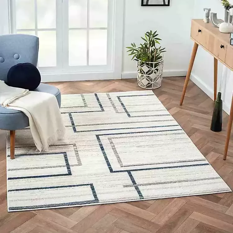 Blue and Gray Contemporary Geo Area Rug, 7x9>Kirklands Home Store