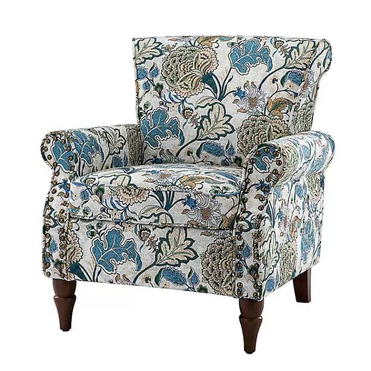 Blue and Green Floral Upholstered Accent Chair>Kirklands Home Best Sale