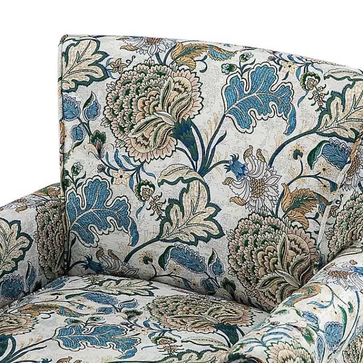 blue_and_green_floral_upholstered_accent_chair_6.webp Blue and Green Floral Upholstered Accent Chair>Kirklands Home Best Sale