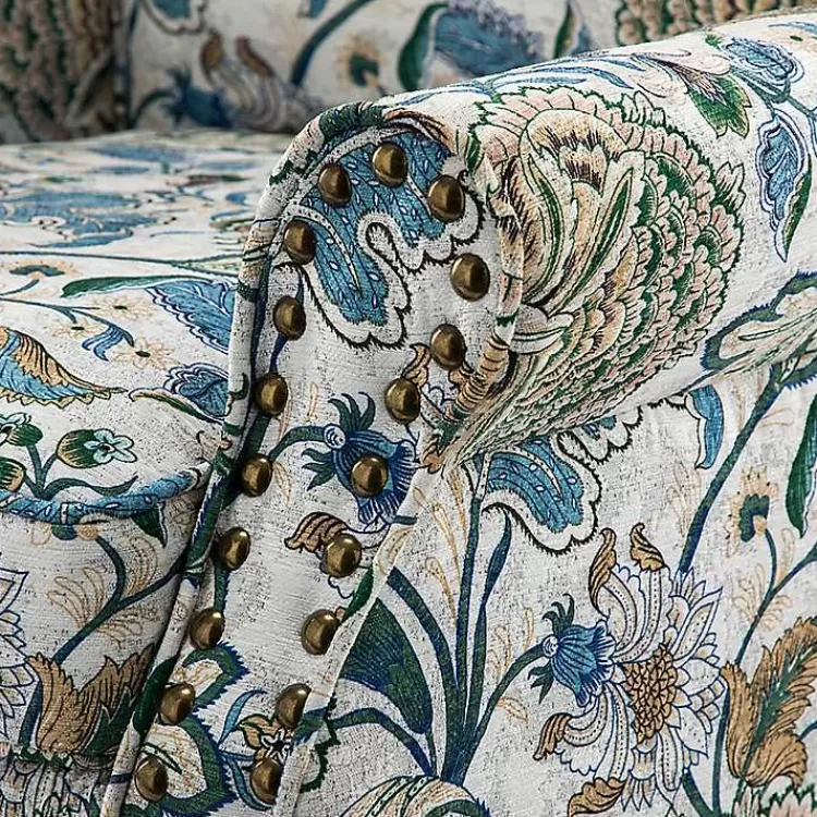 blue_and_green_floral_upholstered_accent_chair_7.webp Blue and Green Floral Upholstered Accent Chair>Kirklands Home Best Sale