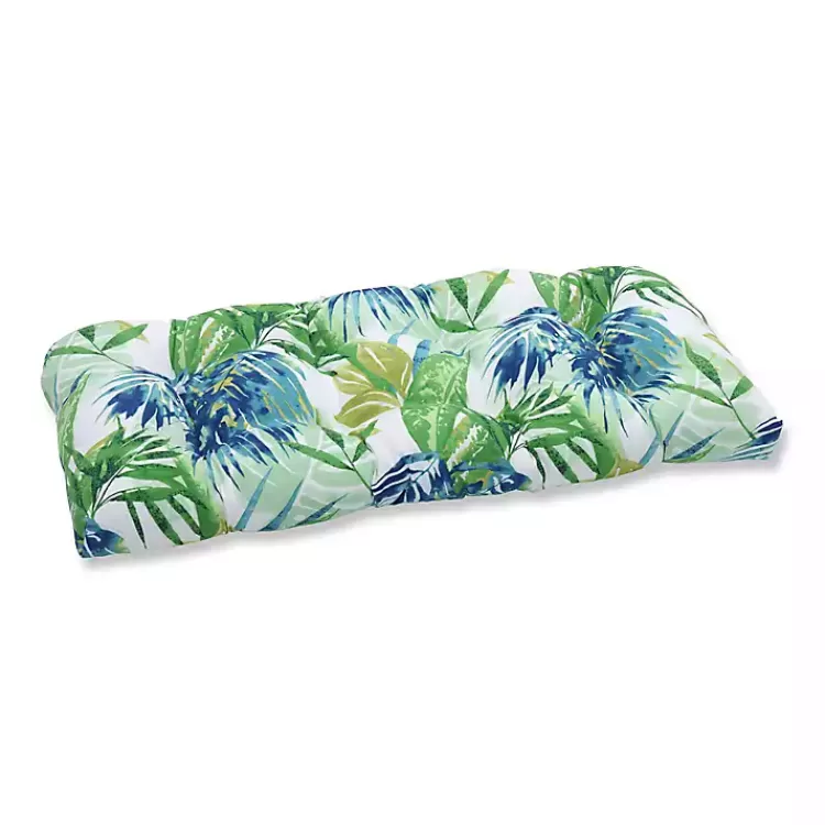 Blue and Green Soleil Wicker Loveseat Cushion>Kirklands Home Shop