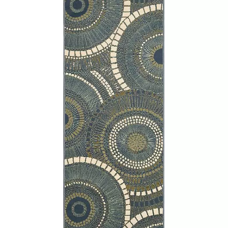 Blue and Green Spheres Indoor/Outdoor Runner, 1x4>Kirklands Home Clearance