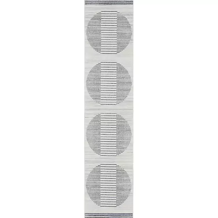 Blue and Ivory Linear Moons Runner, 2x12>Kirklands Home Cheap