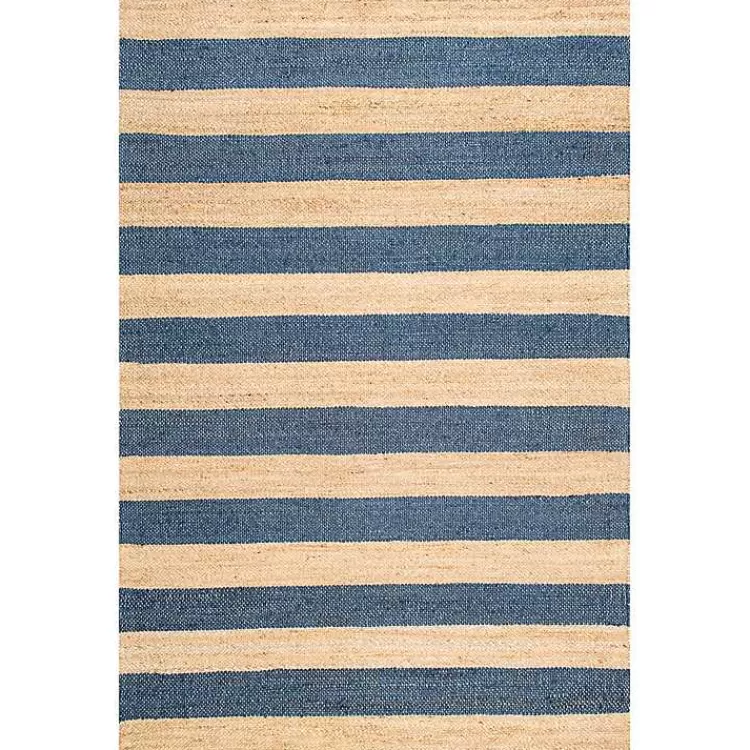 Blue and Natural Stripe Area Rug, 5x8>Kirklands Home New