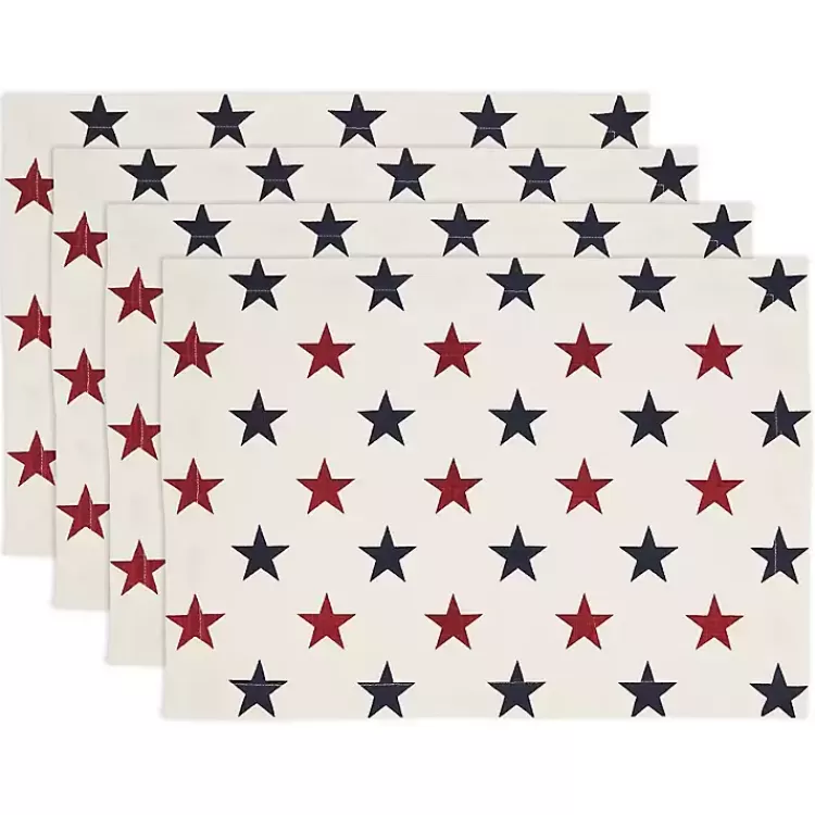 blue_and_red_americana_stars_placemats_set_of__2.webp Blue and Red Americana Stars Placemats, Set of 4>Kirklands Home Fashion