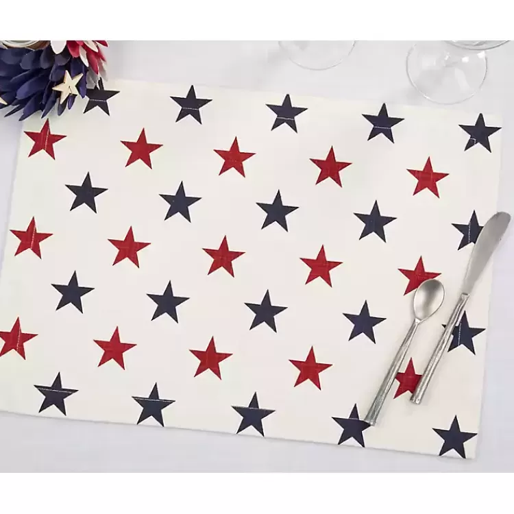 blue_and_red_americana_stars_placemats_set_of__3.webp Blue and Red Americana Stars Placemats, Set of 4>Kirklands Home Fashion