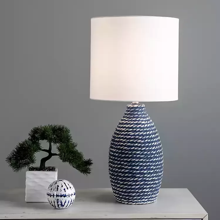 Blue and Ceramic Faux Rope Table Lamp>Kirklands Home Hot