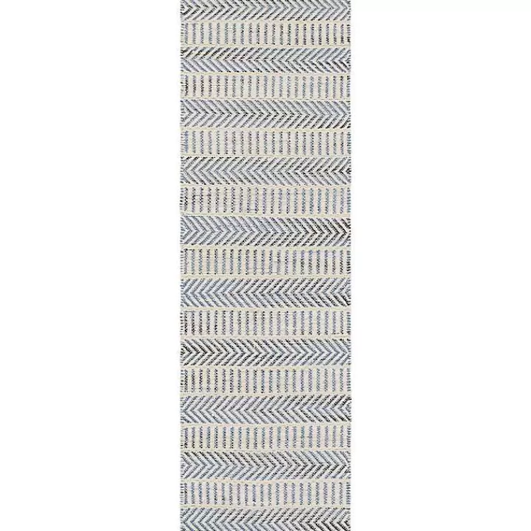 Blue and White Chevron Jute Runner, 2x8>Kirklands Home Best