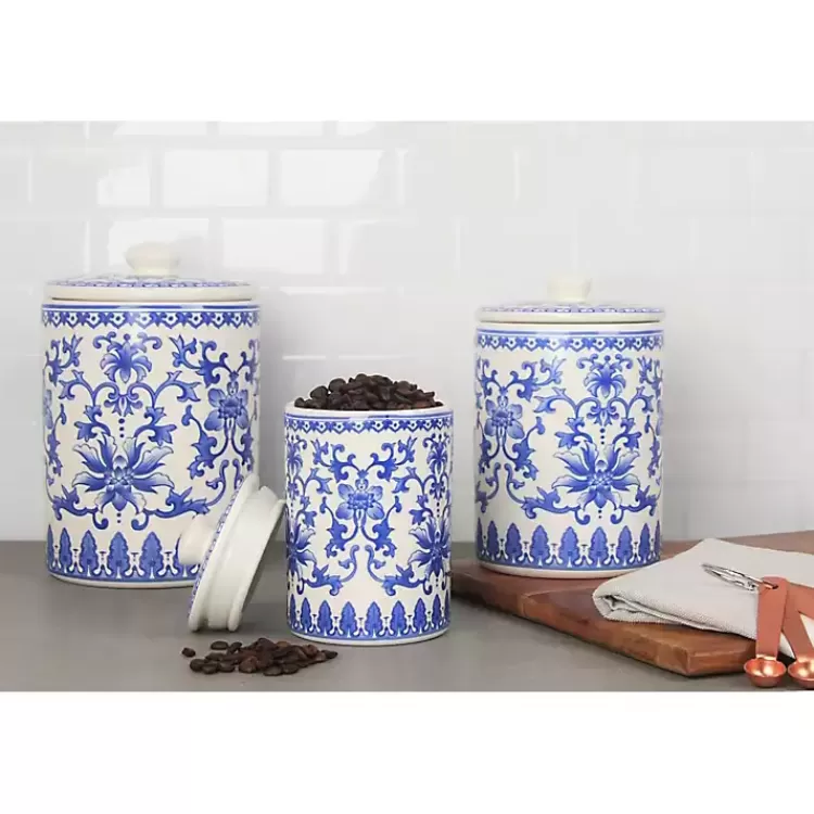 Blue and White Classic Ceramic Canisters, Set of 3>Kirklands Home Sale
