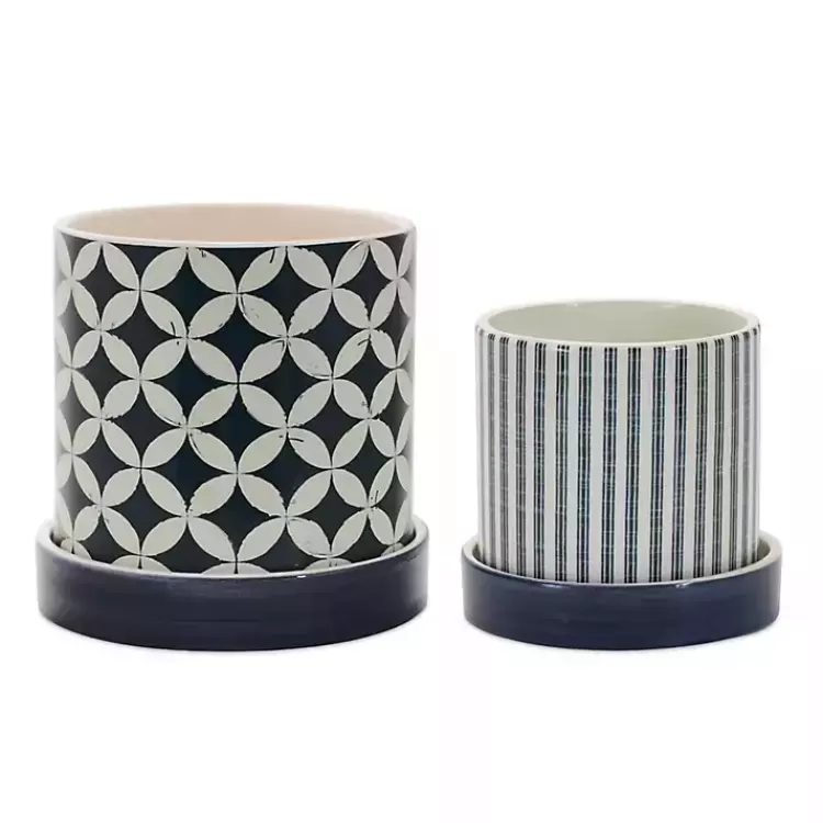 Blue and White Coastal Planters, Set of 2>Kirklands Home Outlet