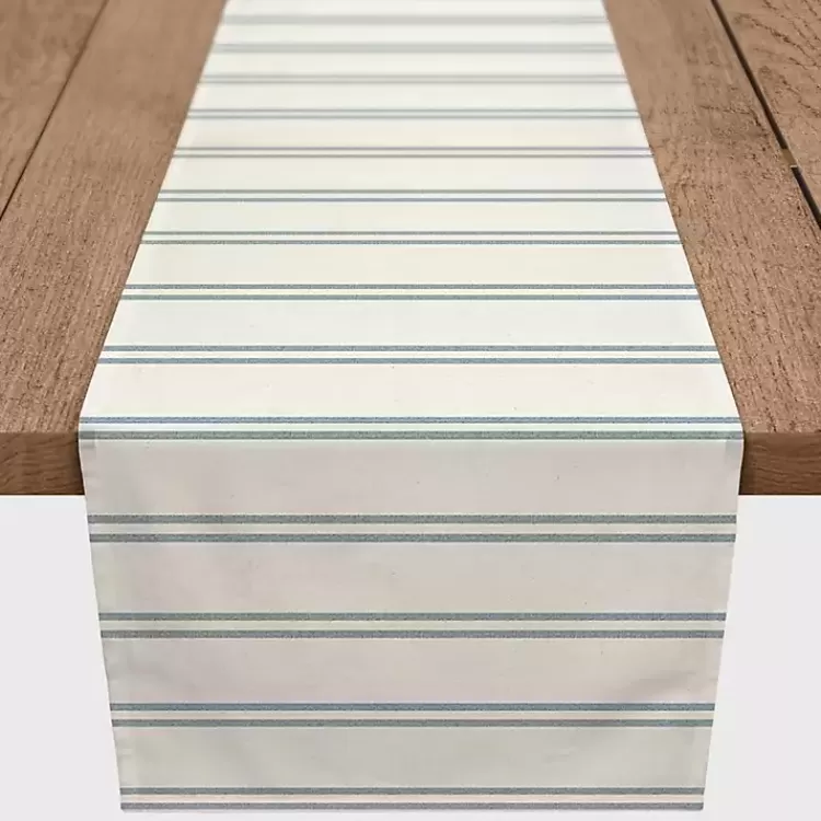 Blue and White Country Stripe Table Runner, 90 in.>Kirklands Home Discount