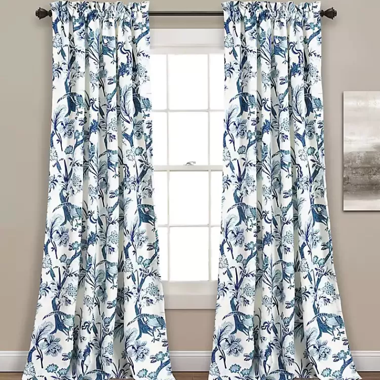 Blue and White Dolores Curtain Panel Set, 95 in.>Kirklands Home Cheap