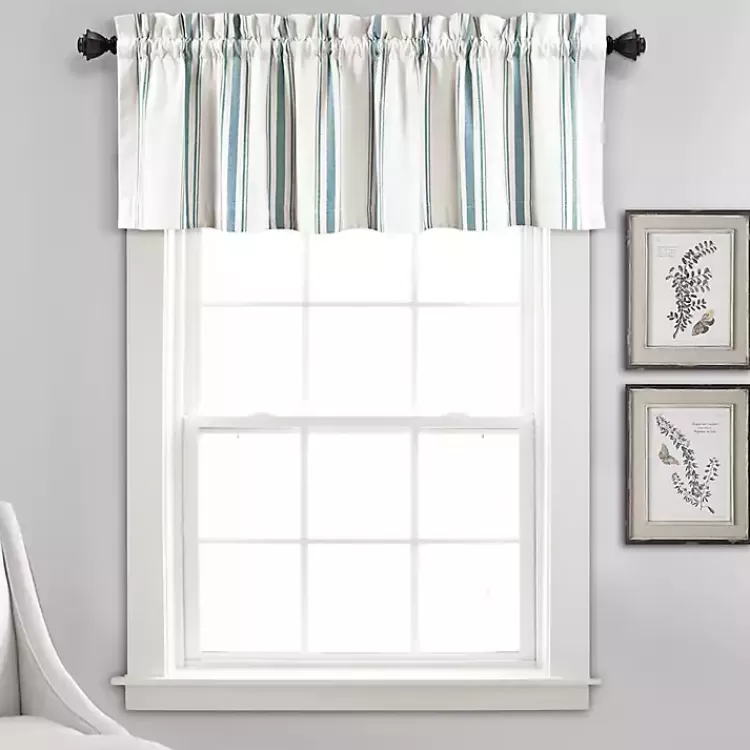 Blue and White Farmhouse Stripe Valance>Kirklands Home Best