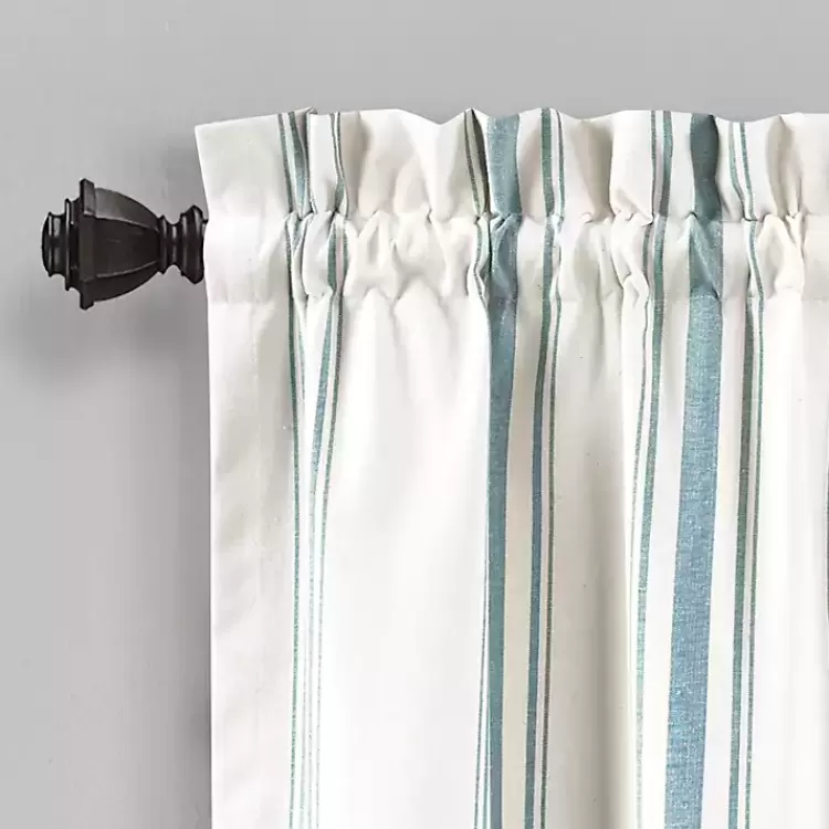 blue_and_white_farmhouse_stripe_valance_2.webp Blue and White Farmhouse Stripe Valance>Kirklands Home Best