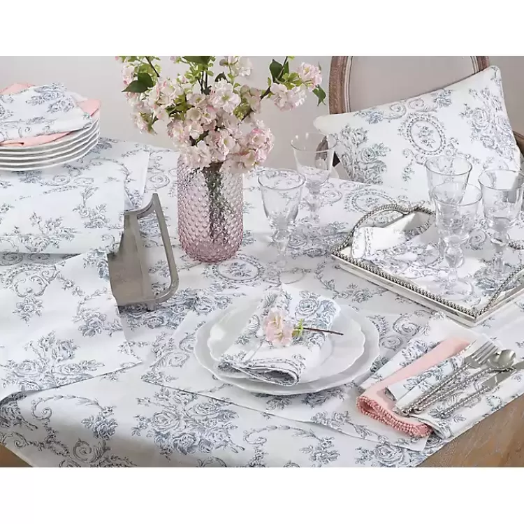 Blue and White Floral Table Runner, 120 in.>Kirklands Home Fashion