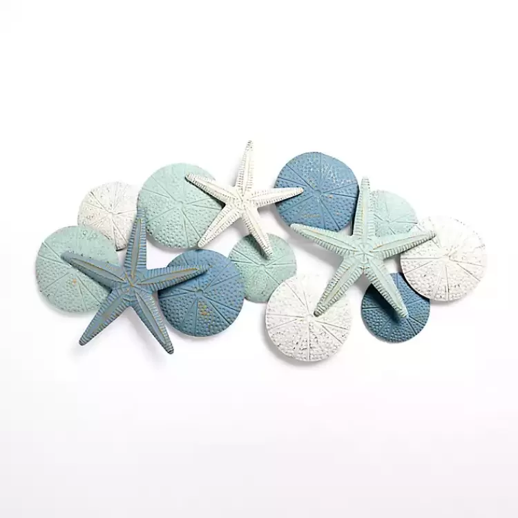 Blue and White Seashells Metal Wall Plaque>Kirklands Home Flash Sale