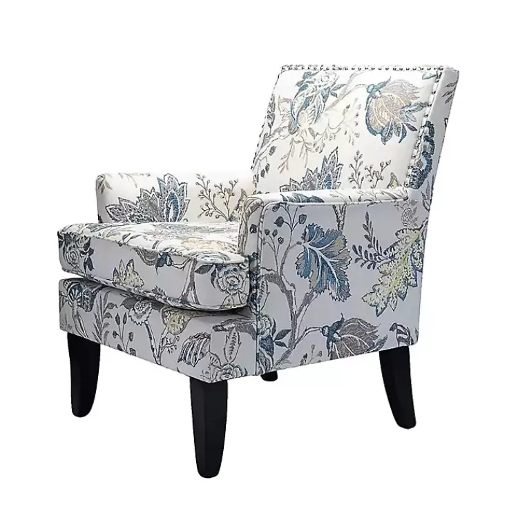 Blue and Yellow Floral Upholstered Accent Chair>Kirklands Home Best Sale