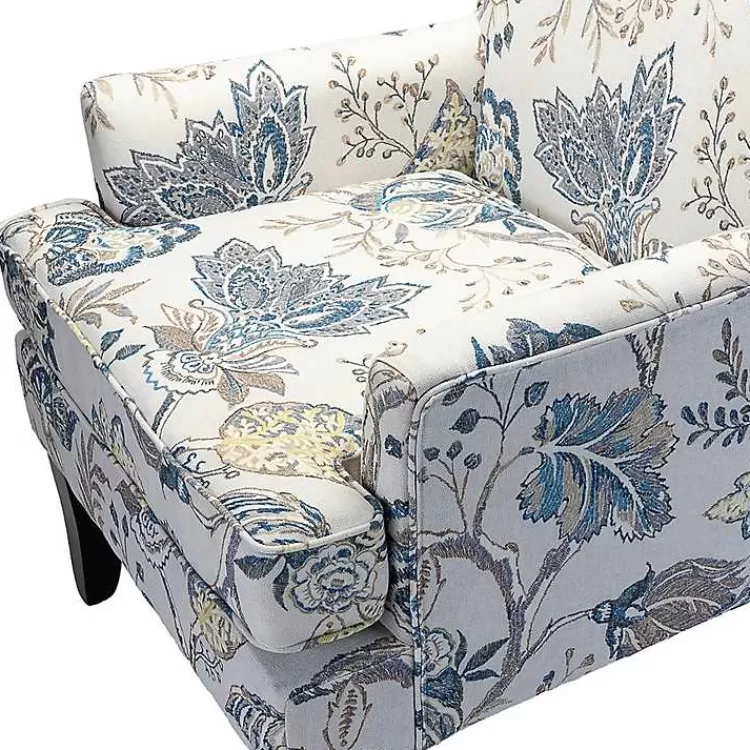 blue_and_yellow_floral_upholstered_accent_chair_5.webp Blue and Yellow Floral Upholstered Accent Chair>Kirklands Home Best Sale