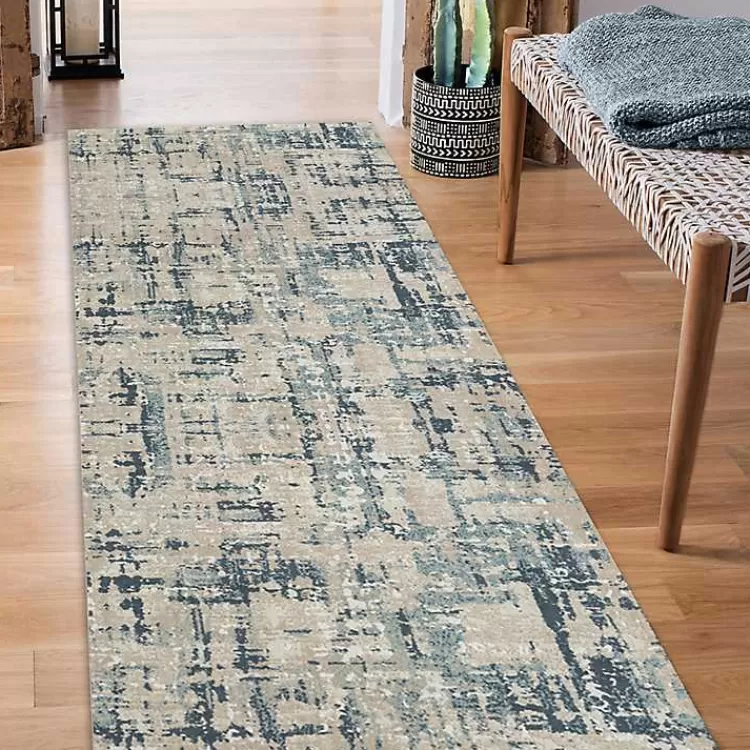 Blue Avalon Abstract Pattern Area Rug, 3x8>Kirklands Home Outlet