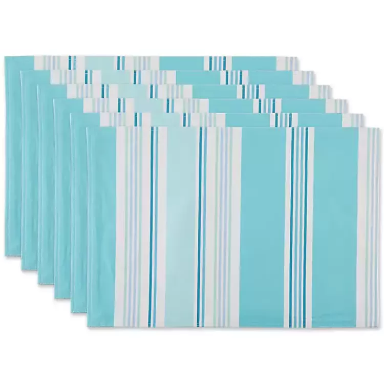 Blue Beach House Stripe Placemats, Set of 6>Kirklands Home Discount