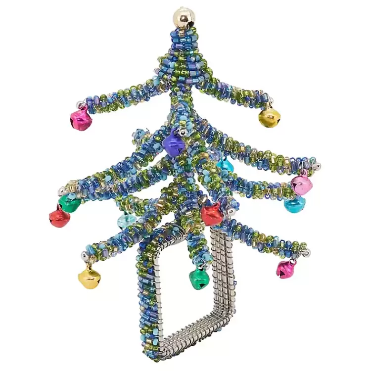Blue Beaded Christmas Tree Napkin Rings, Set of 4>Kirklands Home Cheap