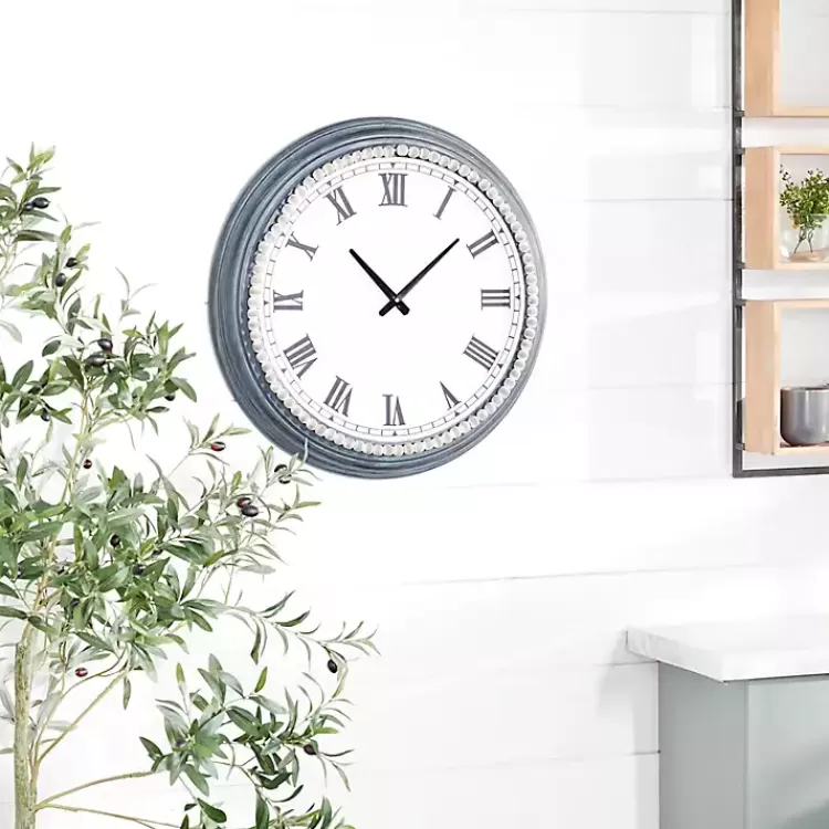 Blue Beaded Roman Numeral Clock>Kirklands Home Best