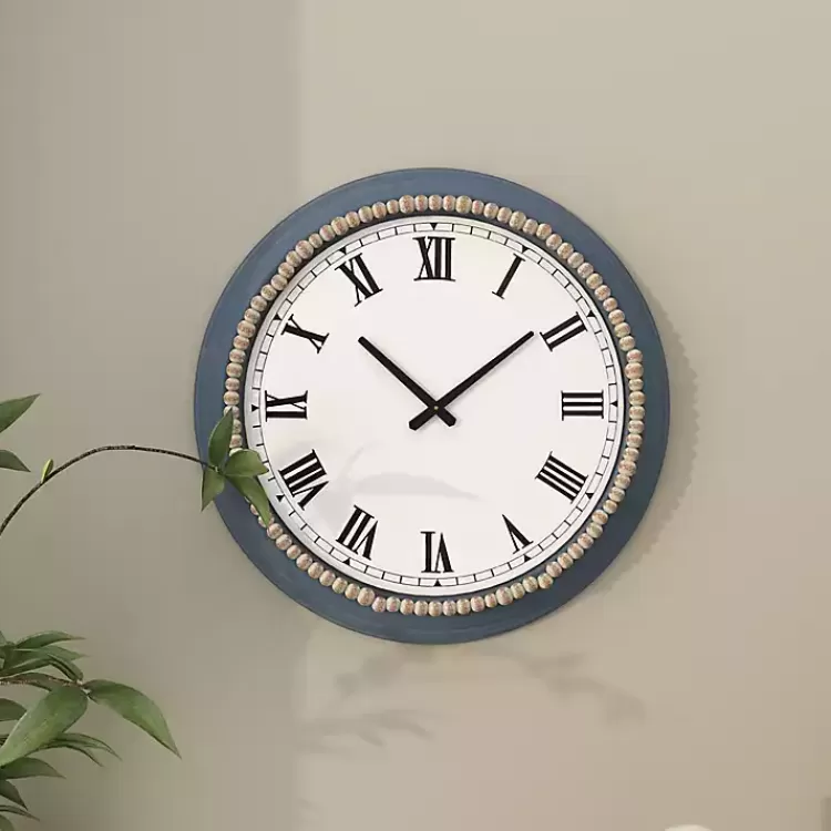 blue_beaded_roman_numeral_clock_10.webp Blue Beaded Roman Numeral Clock>Kirklands Home Best