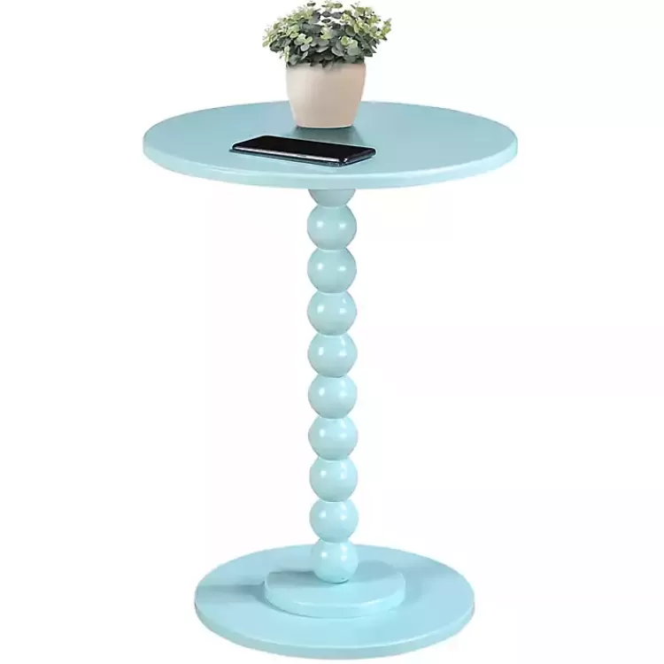 blue_beaded_spindle_accent_table_2.webp Beaded Spindle Accent Table>Kirklands Home Online