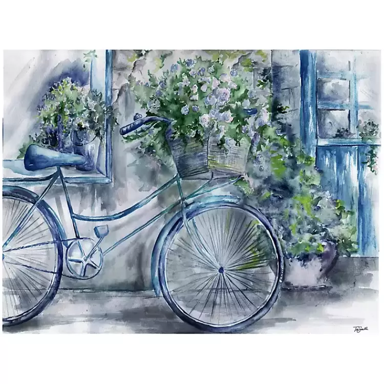 Blue Bicycle Florist Canvas Art Print, 40x30 in.>Kirklands Home Cheap
