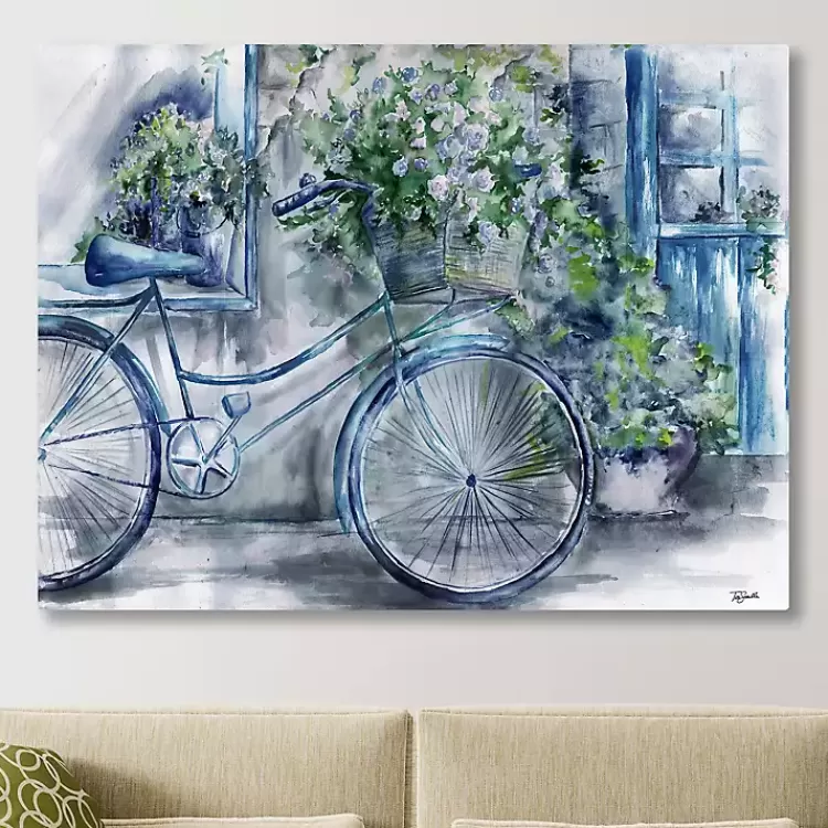 Blue Bicycle Florist Canvas Art Print, 40x30 in.>Kirklands Home Cheap