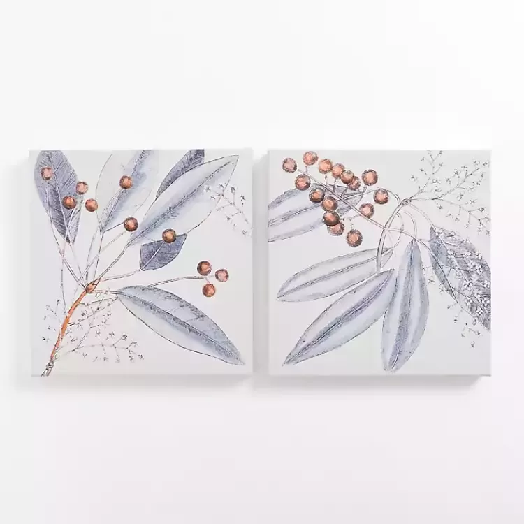 Blue Botanical Berries Canvas Art Prints, Set of 2>Kirklands Home Flash Sale